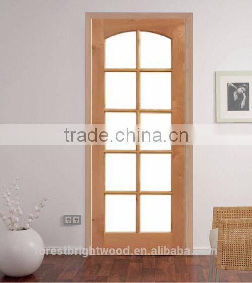 10 Lite Arched Top Wood Glass French Door Interior