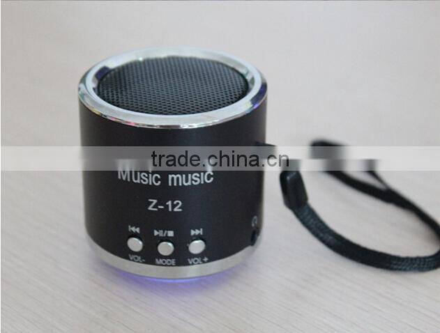 Wholesale Bulk round metal usb speaker fm radio mini speaker with micro-sd / tf card