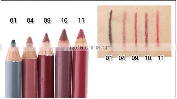 Newest Fashoin Korea Waterproof Long Lasting Makeup Wooden Lip Liner Pencil Lipliner 28 colors