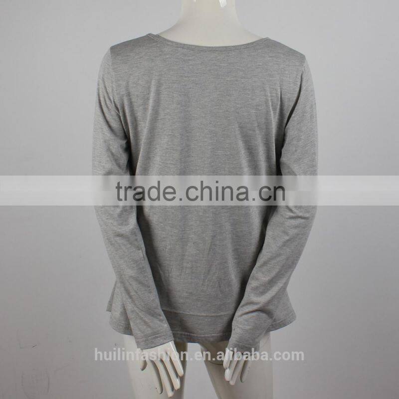 2015 OEM factory wholesale 100% cotton long sleeve T shirts maternity clothes