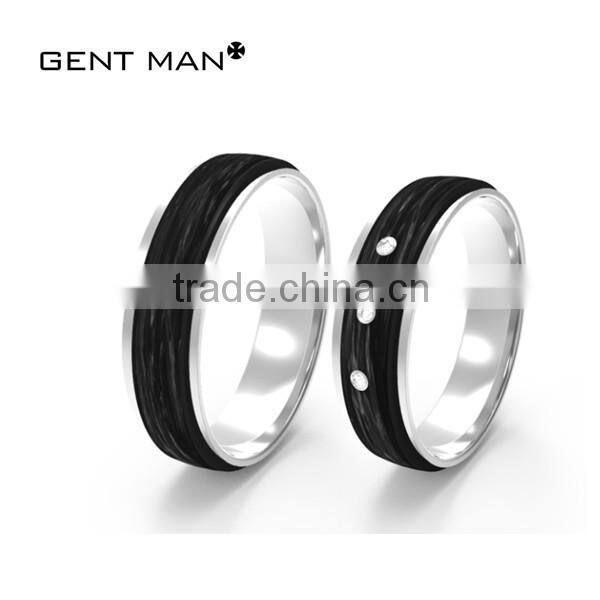 925 silver jewelry wedding rings for couple carbon fiber silver wedding rings set for couples