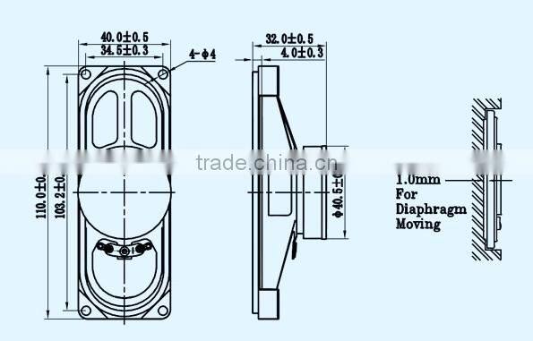FB40110FLP08M1-1(GP) 8ohm 10watt micro audio rectangular loudspeaeker for computer (FBELE)