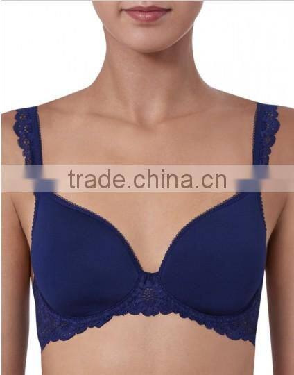 2014 new arrival ladies underwear padded lace bra
