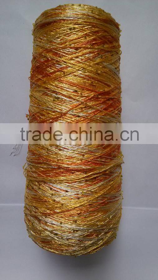 150D Space dyed beads fancy yarn for sweater or scarf