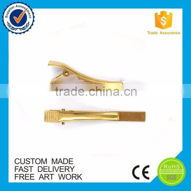Custom design gold plate laser logo tie clip
