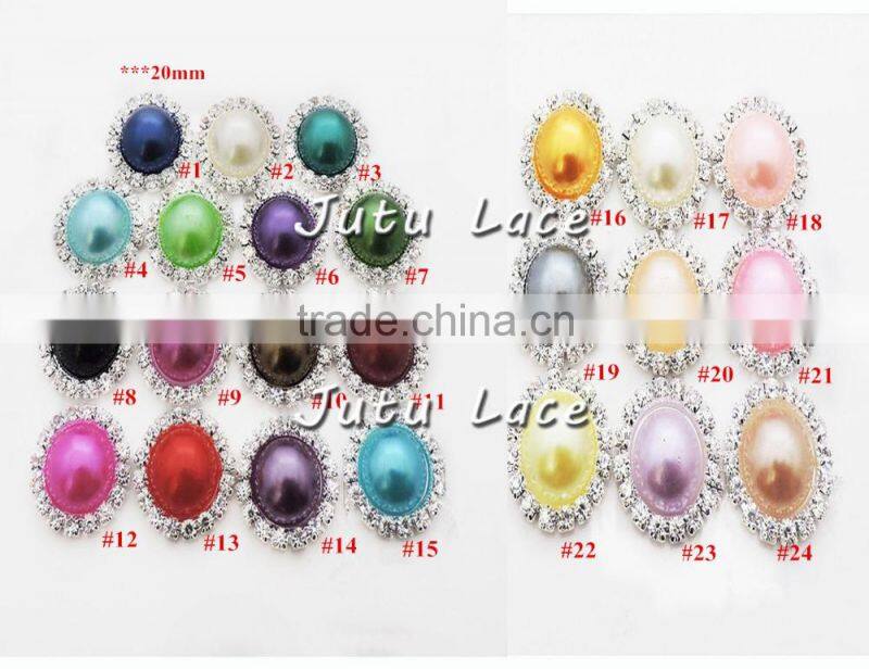 Shiny beaded pearl rhinestone - hair accessories chiffon flower decoration botton