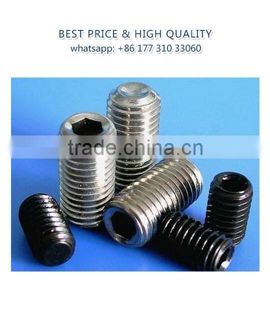 DIN913 hex socket head set screw manufacturer/Hexagon socket set screws with flat point/china free samples fastener