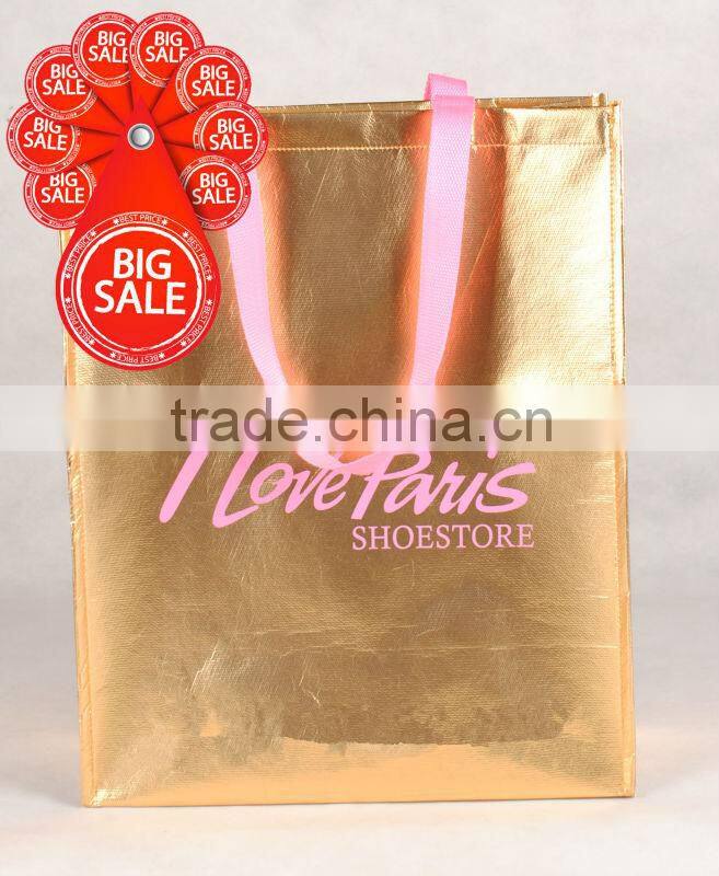 Shiny Laminated Non-Woven Tropic Shopper Tote Bag