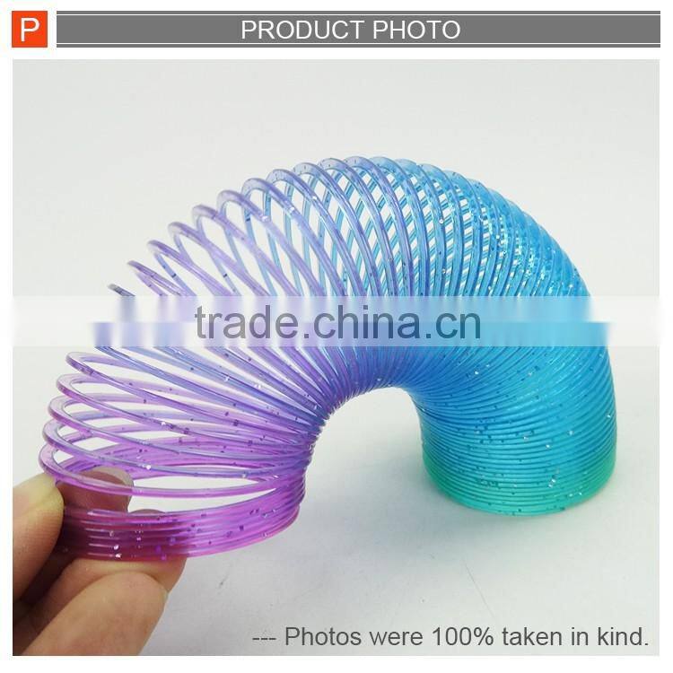 4.5cm promotiontoys rainbow bouncing spring slinky toys