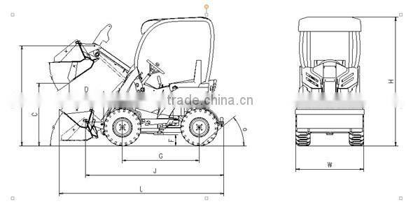 4wd utility mini HY200 loader for sale