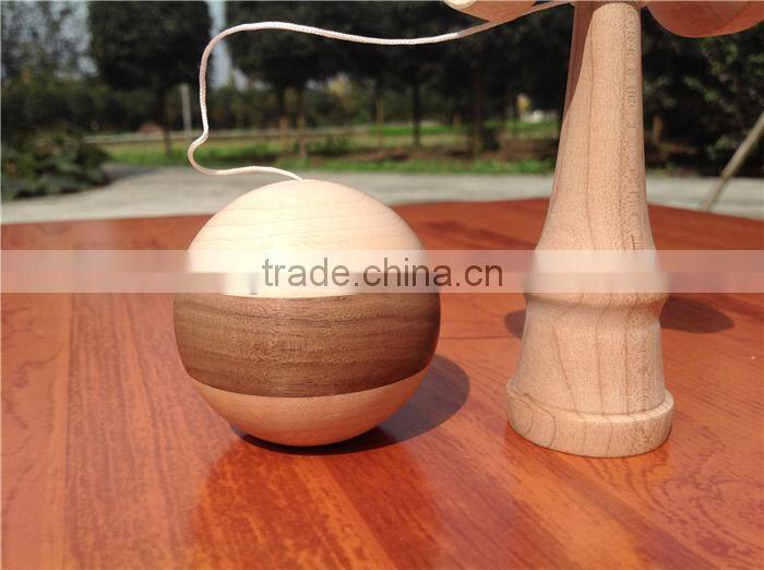 No paint walnut maple vertical stripe kendama,super fun jigsaw kendama natural