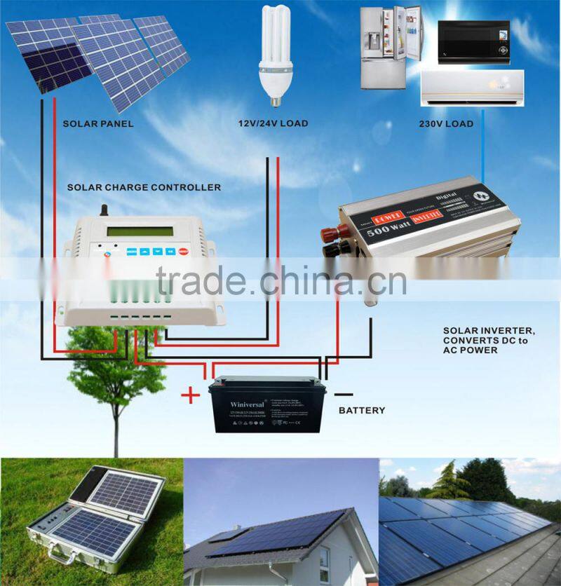 50A 12V solar battery controller with LCD display for home solar system