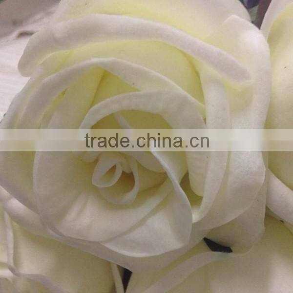 wholesale pure white rose flower artificial diamond rose head for sale
