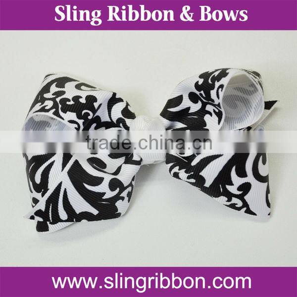 Flower Floral Print Grosgrain Ribbon Hair Tie Hair Clip