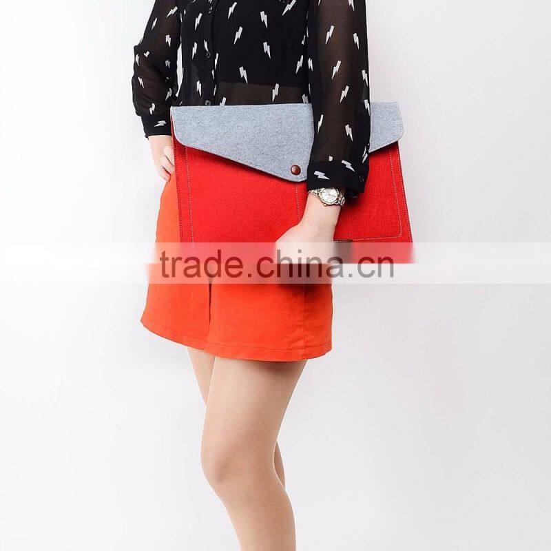 2016 new hot selling wool felt+ PU laptop sleeve bags with mouse bag for apple Macbook air pro , pro retina 11" 13.3" 15.4"
