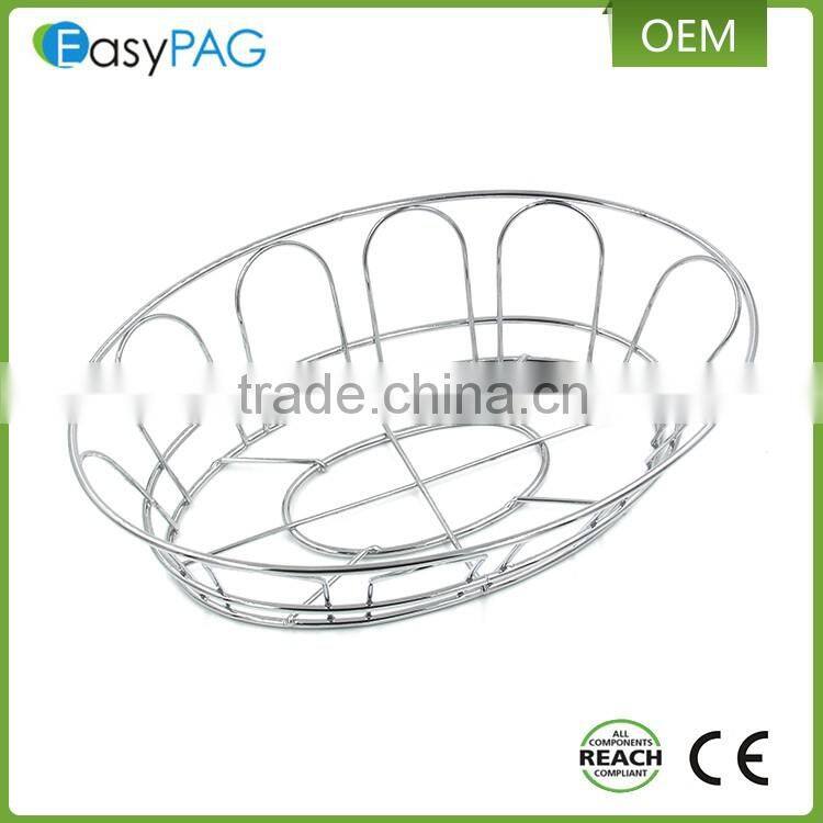 Wholesale fancy stainless steel 430 metal wire mesh home kitchen bread basket