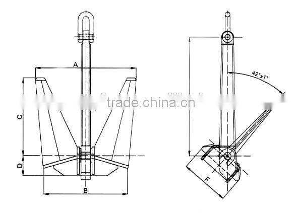 Steel Plate Welding Various Material optional Marine N-POOL HHP Anchor