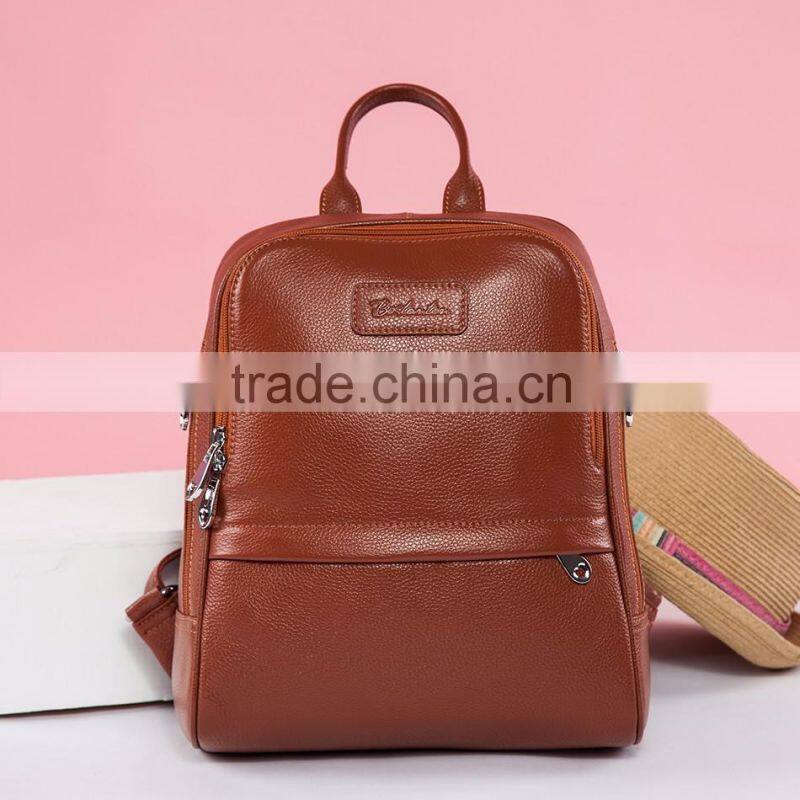 leather day backpack bag school bag girls laptop shoulders bag