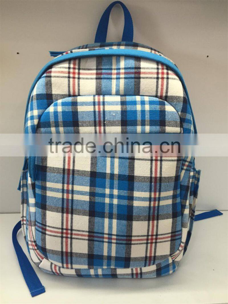2016 fashion & concise plaid sport backpacks for outdoor activities,blue,YX-SP-01