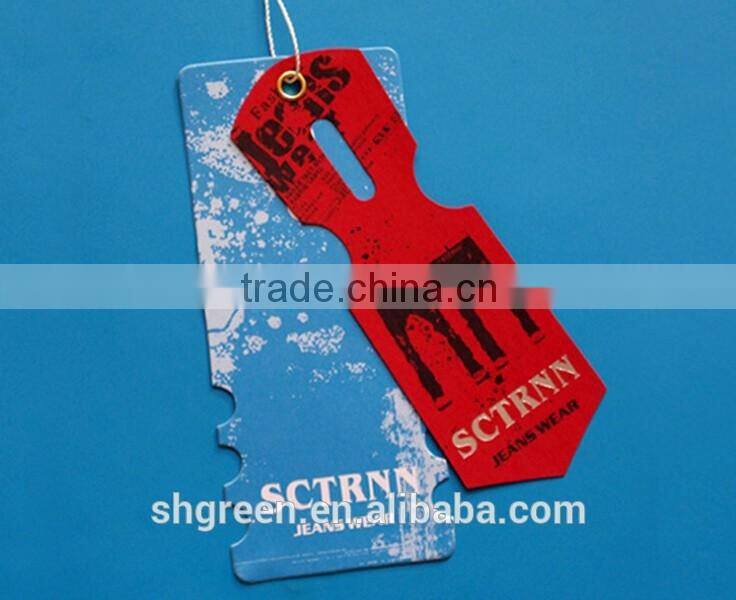 Printing branded paper hangtag with plastic lock tag