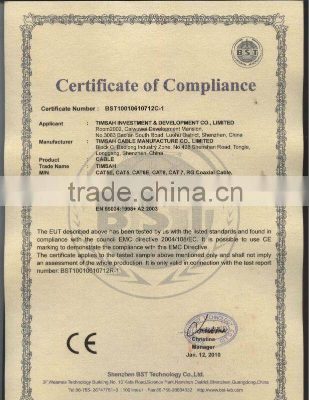 UTP/FTP/SFTP CAT6 LAN CABLE WITH CE & ROHS CERTIFICATION NETWORK CABLE