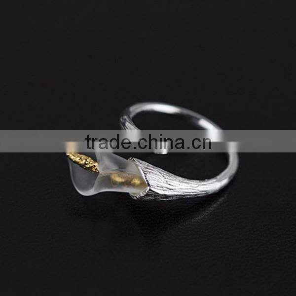 925 sterling silver piezoelectric crystal horse shoe louts ring adjustable ring jewelry supplise 6260557