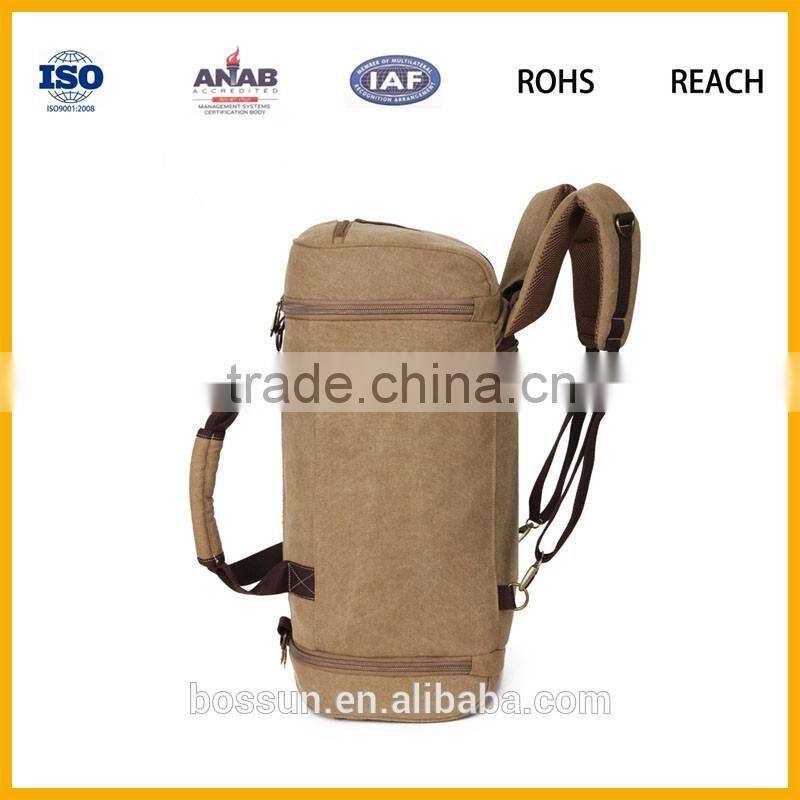 PU+Canvas travel duffel bag large design/duffel bag with long strap design travel bag