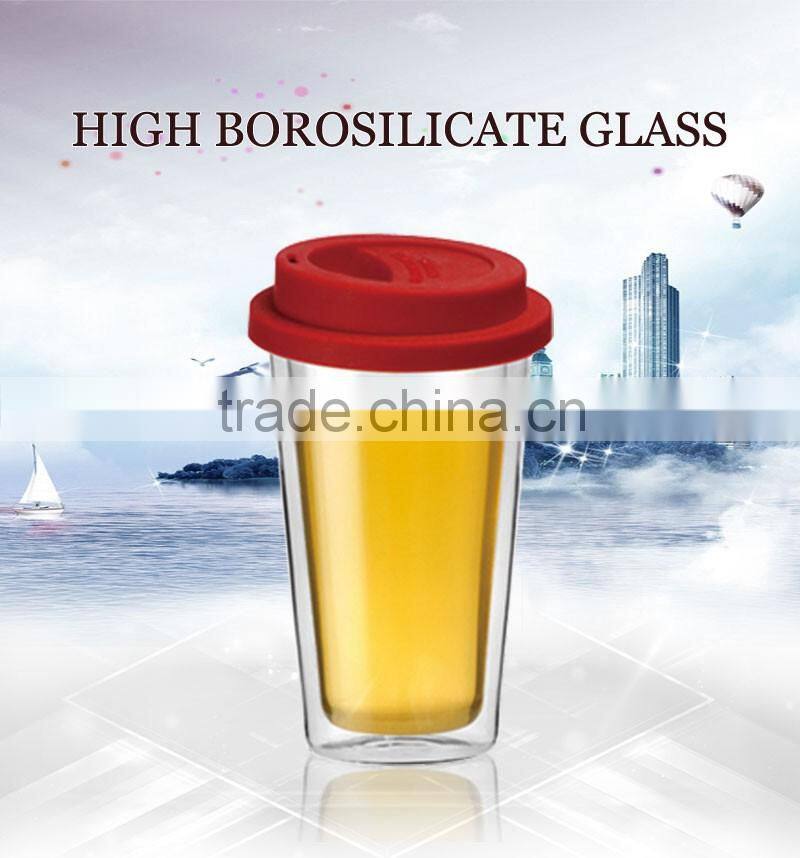 Thick high borosilicate double wall glass starbucks coffee cups N6100