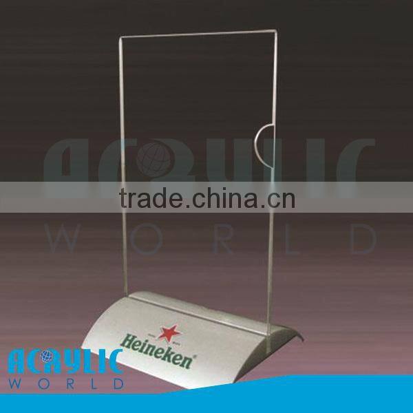 acrylic restaurant menu card holder base with logo printing