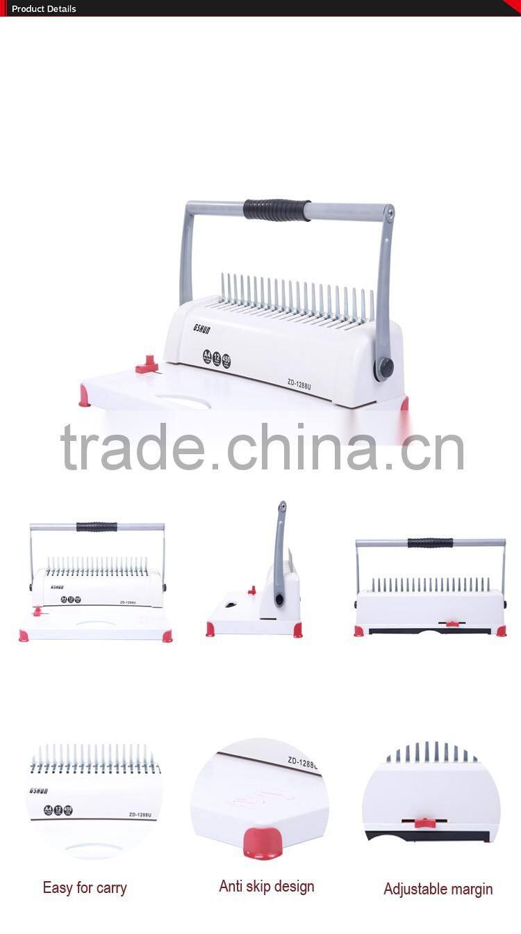 Manual plastic comb binder machine for 12sheets of A4 paper