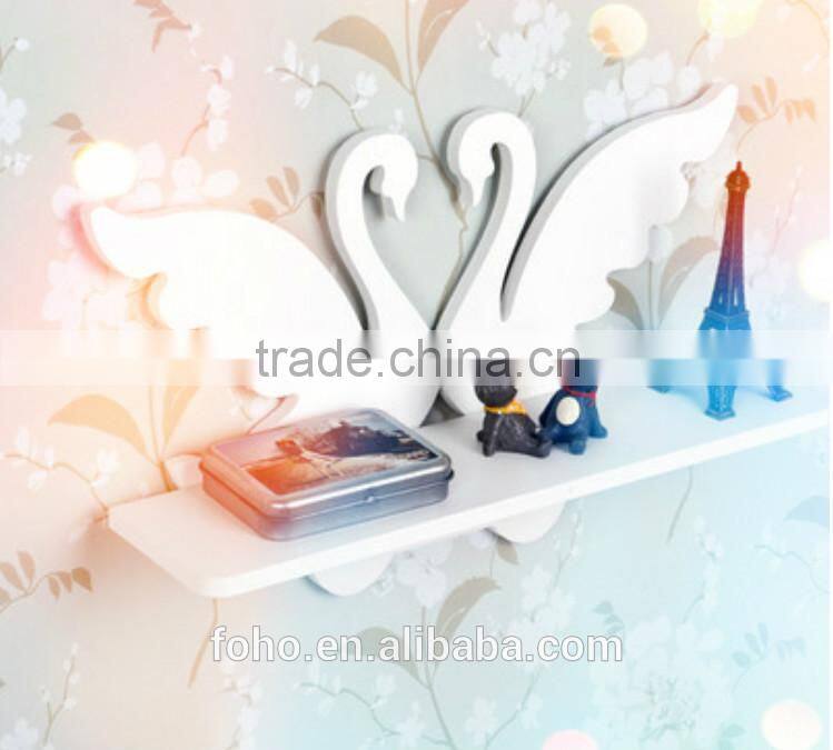 2015 hot sale Decorative Pure White WPC Carved Display Hollow Out Floating Shelf