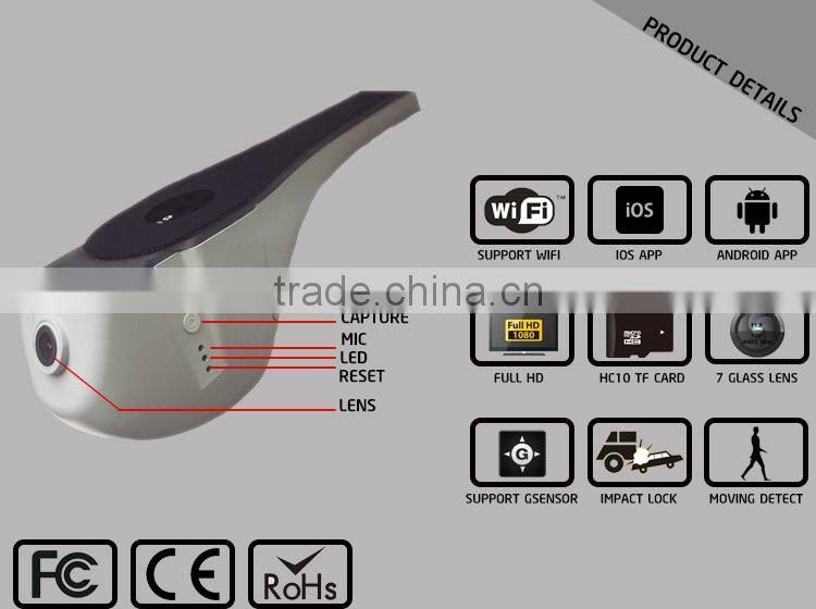 2015 New Product Original WIFI IOS and ANDROID APP F1.8 F2.4 hidden car dvr car black box for BMW BZEN