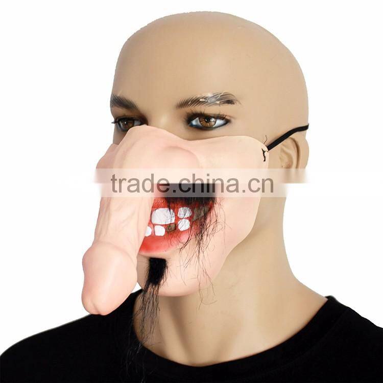 halloween party latex horror dick frankenstein human custom half face mask
