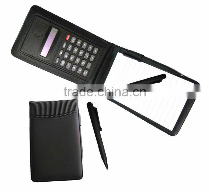 calculator solar Notepad with calculator and pen