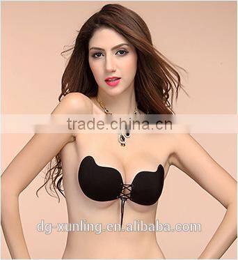 Sexy woman Push Up Self-Adhesive Silicone Bust Front Closure Strapless Invisible bra Wholesale