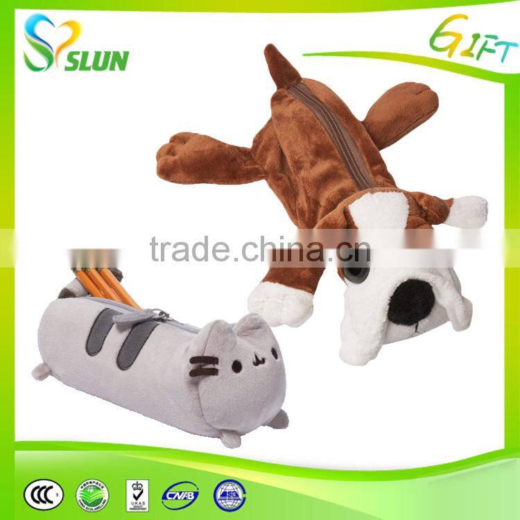 Plush Pencil Bag with Dairy Cow Chain Decoration