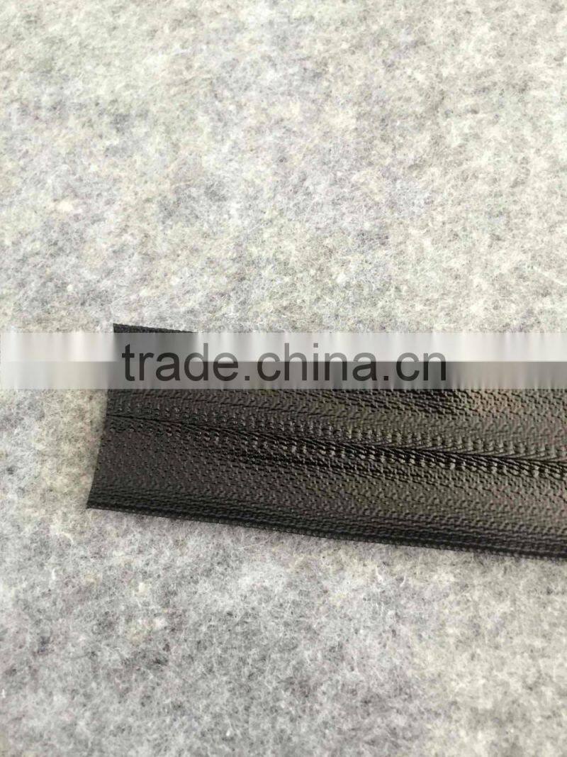 Customized 5# water proof nylon zipper shiny finishing --- Chinese coating film