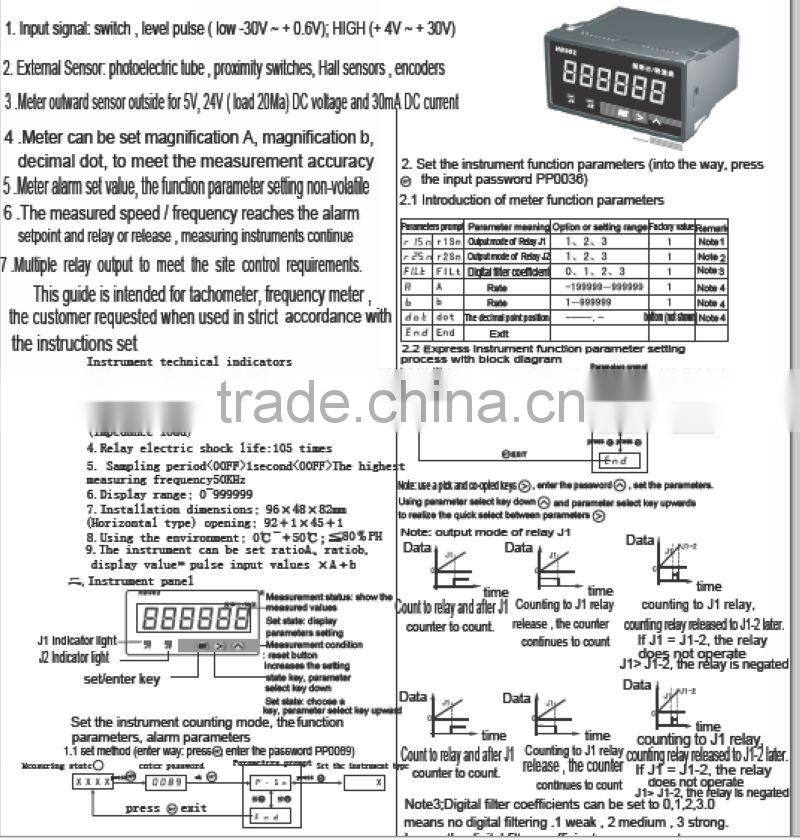 HB962 6 digital electronic digital intelligent precision frequency meter / tachometer / speedometer cable