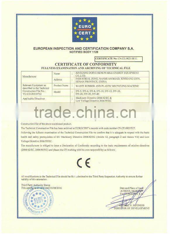 batch type automatic feeding and carbon black lifting tire recycle plant