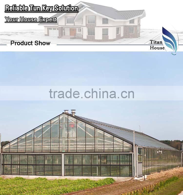 Frefabricated Greenhouse with Glass Wall for Sale
