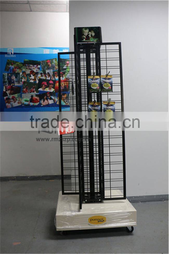 4-Faces Portable Floor Heavy Duty Rotating Display Stand Turntable