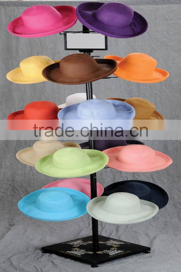 Adjustable metal spinner wire hat rack