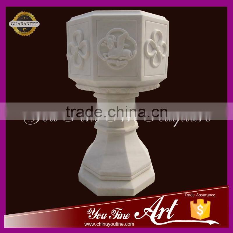 regious white marble baptism for sale