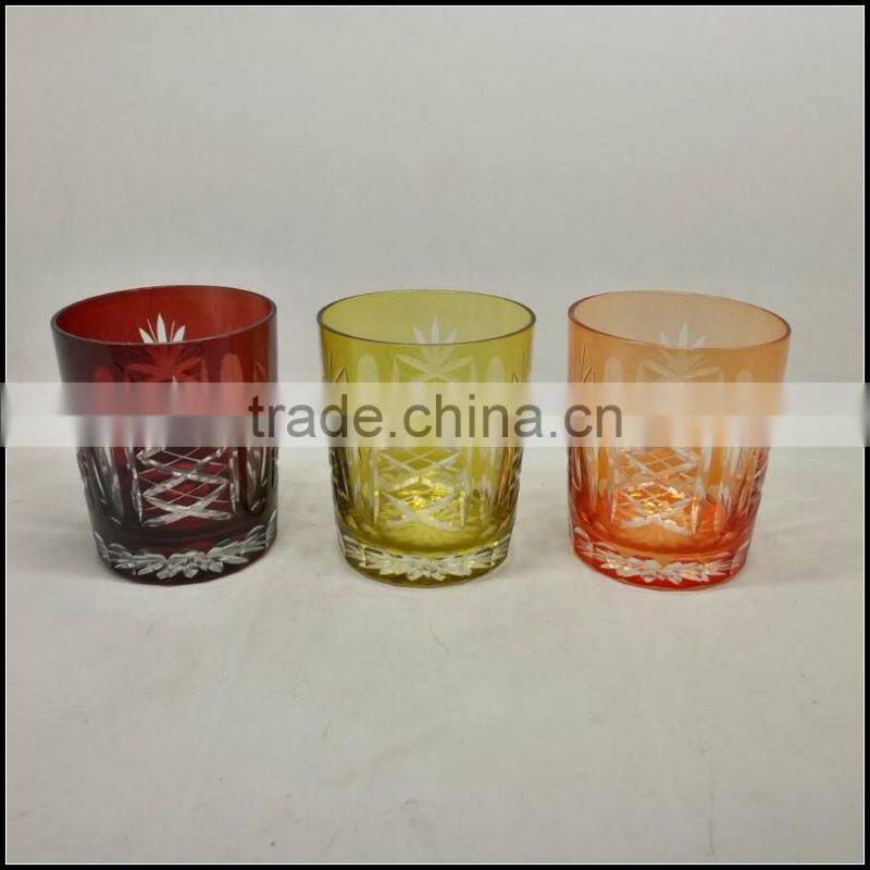 cobalt blue 8 oz stock hand cut round glass tumbler