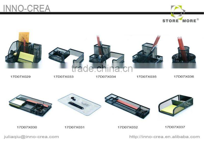 Store More Mesh 3 Tier Rack and 5 Upright Sections Metal Magazine Office Desk Organizer