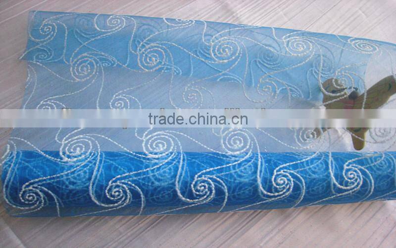 latest style soft pattern high quality foam organza fabric for decoration