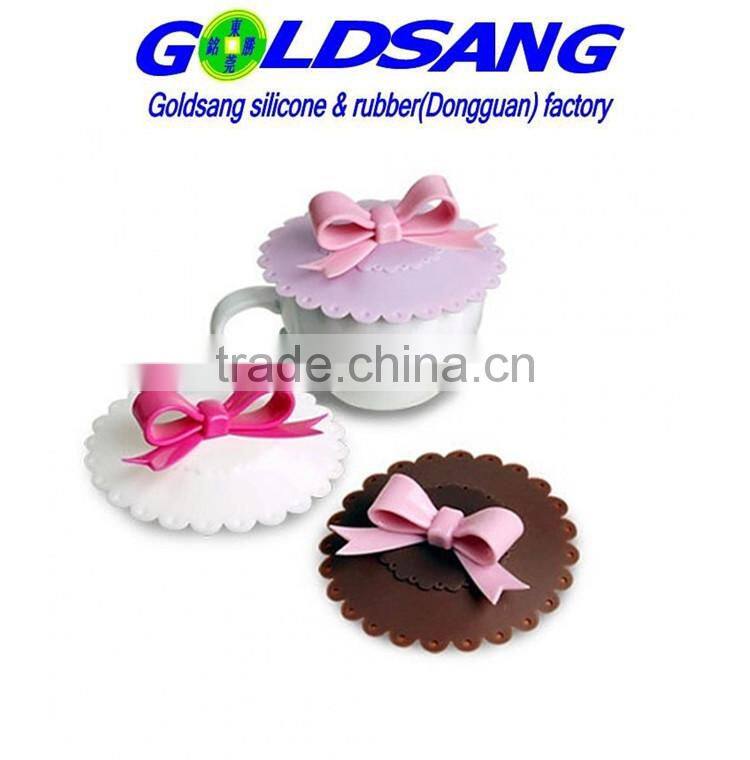 ctreative ribbon shape silicone cup cover cartoon coffee and tea cup lid