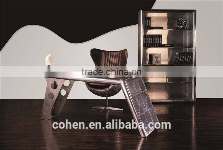 Cohen antique classic european furniture design genuine cowhide leather solid wooden office desk furniture for sale