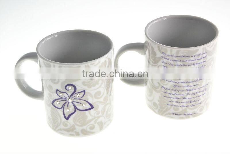 Alibaba Express High Quality Ceramic Bauhinia Flower Mug Made With Swarovski Elements V2008B-090P-CC