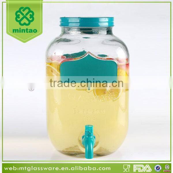 circleware colorful 5L yorkshire glass beverage drink dispenser